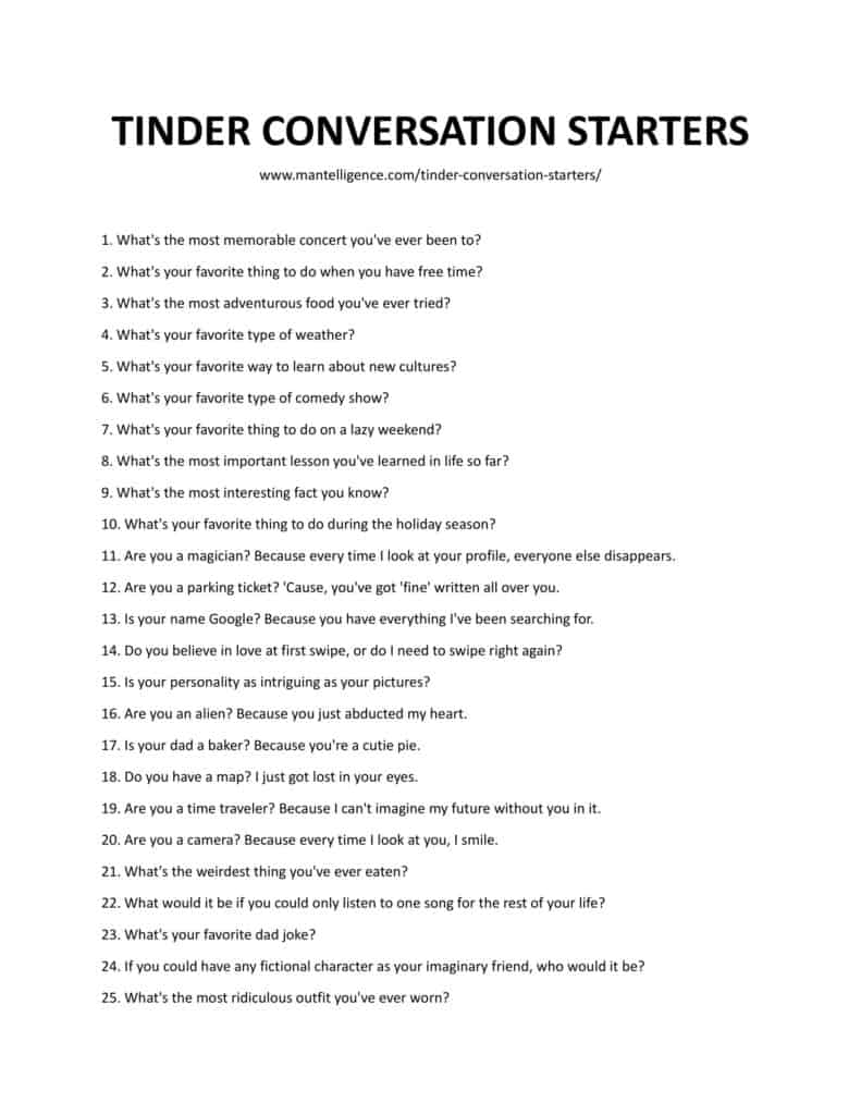 Tinder Conversation Starters 60 Clever And Perfect Ideas To Make Their Day